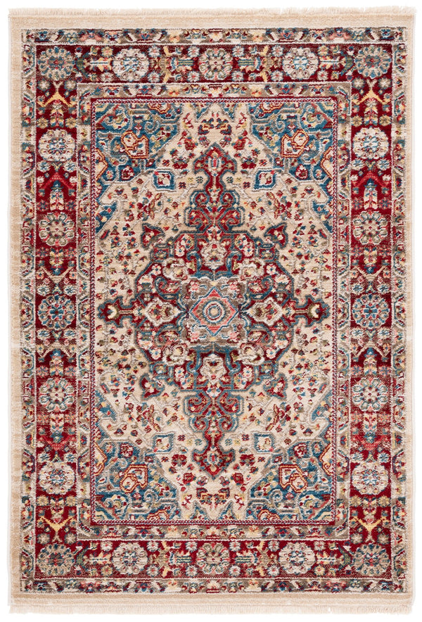 Safavieh Kashan Turkish Runner 2'6"X10' Ivory & Red - Low-Profile 3/8" Pile, Power-Loomed, Durable Polypropylene KSN305K-210