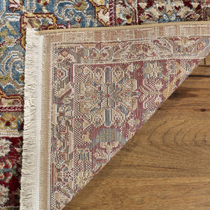 Safavieh Kashan Turkish Runner 2'6"X10' Ivory & Red - Low-Profile 3/8" Pile, Power-Loomed, Durable Polypropylene KSN305K-210