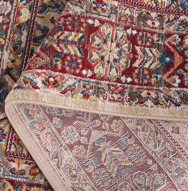 Safavieh Kashan Turkish Runner 2'6"X10' Ivory & Red - Low-Profile 3/8" Pile, Power-Loomed, Durable Polypropylene KSN305K-210