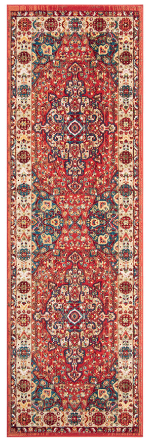 Safavieh Kashan Exquisite Traditional Turkish Runner Rug – Elegant Design For Hallways And Home Decor Red ,Ivory Polypropylene Pile Ksn305l-4