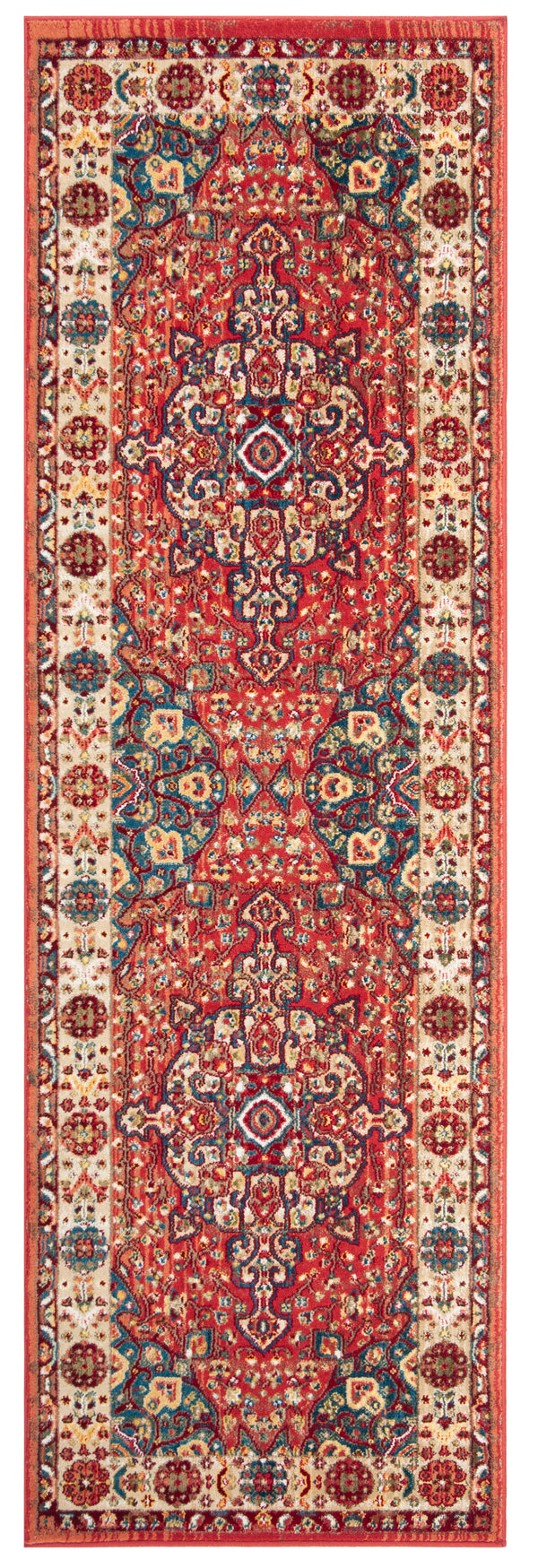 Safavieh Kashan Exquisite Traditional Turkish Runner Rug – Elegant Design For Hallways And Home Decor Red ,Ivory Polypropylene Pile Ksn305l-4