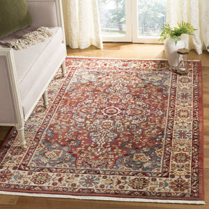 Safavieh Kashan Power-Loomed 305L Red Ivory Rug — Traditional Kashan Motif, Durable Polypropylene, Fade-Resistant Elegance KSN305L-216