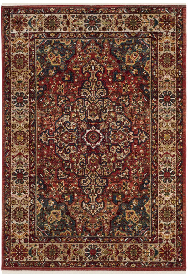 Safavieh Kashan Power-Loomed 305L Red Ivory Rug — Traditional Kashan Motif, Durable Polypropylene, Fade-Resistant Elegance KSN305L-216
