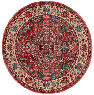 Safavieh Kashan Power-Loomed 305L Red Ivory Rug — Traditional Kashan Motif, Durable Polypropylene, Fade-Resistant Elegance KSN305L-216