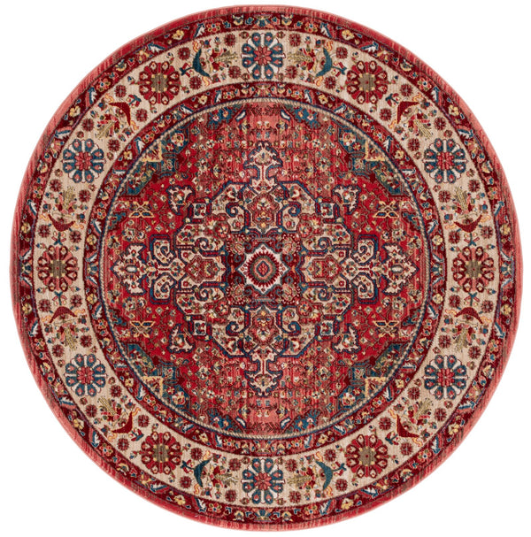Safavieh Kashan Power-Loomed 305L Red Ivory Rug — Traditional Kashan Motif, Durable Polypropylene, Fade-Resistant Elegance KSN305L-216