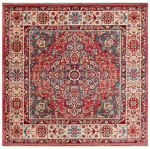 Safavieh Kashan Power-Loomed 305L Red Ivory Rug — Traditional Kashan Motif, Durable Polypropylene, Fade-Resistant Elegance KSN305L-216