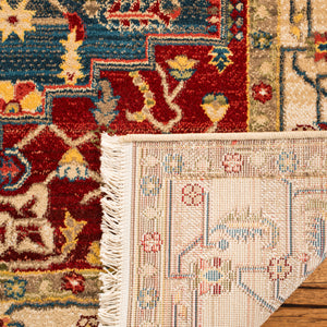 Safavieh Kashan Elegant Traditional Runner Rug With Medallion Floral Motifs, Perfect For Home Décor Style Ivory ,Blue Polypropylene Pile Ksn306a-4