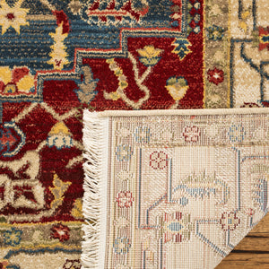 Safavieh Kashan Ivory And Blue Runner Rug — Power-Loomed Turkish Traditional Style, Low-Profile Durability 2'-6" x 6'-0" KSN306A-26