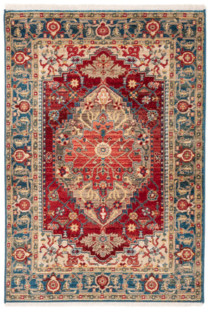 Safavieh Kashan Elegant Traditional Runner Rug With Medallion Floral Motifs, Perfect For Home Décor Style Blue ,Red Polypropylene Pile Ksn306m-4