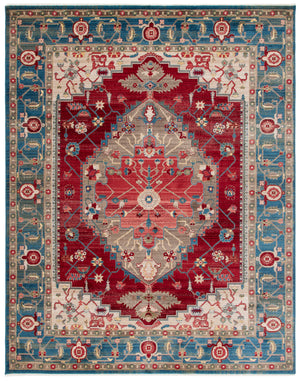 Safavieh Kashan Elegant Traditional Runner Rug With Medallion Floral Motifs, Perfect For Home Décor Style Blue ,Red Polypropylene Pile Ksn306m-4