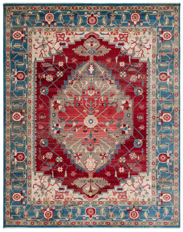 Safavieh Kashan Elegant Traditional Runner Rug With Medallion Floral Motifs, Perfect For Home Décor Style Blue ,Red Polypropylene Pile Ksn306m-4