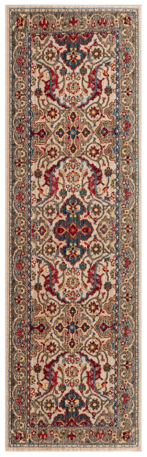 Safavieh Kashan Traditional Elegance Runner Rug – Luxurious Floral Patterns For Stylish Hallways And Spaces Ivory ,Taupe Polypropylene Pile Ksn307a-214