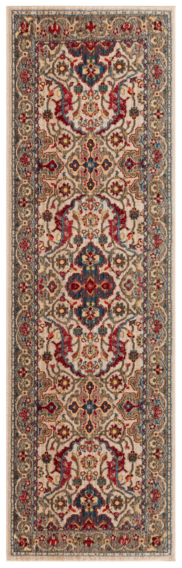 Safavieh Kashan Ivory Taupe Area Rug — Turkish Power-Loomed Kashan Design, Low-Profile Durable Fibers 10'-0" x 14'-0" KSN307A-10