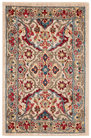 Safavieh Kashan Round Ivory Taupe Accent Rug — Traditional Floral Power-Loomed In Turkey, Durable & Low-Profile 3'-3" x 3'-3" KSN307A-3R