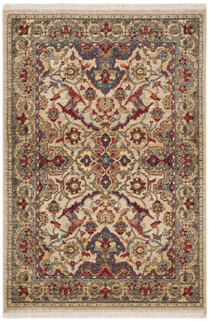 Safavieh Kashan Timeless Ivory Taupe Square Rug — Low-Profile, Power-Loomed Floral Design, Stain-Resistant Durability 3'-3" x 3'-3" KSN307A-3SQ