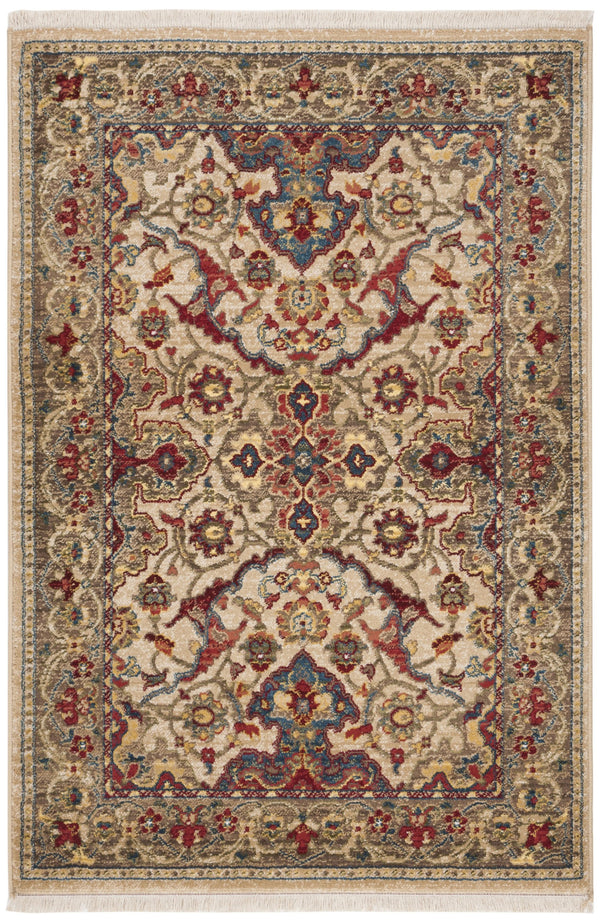Safavieh Kashan Round Ivory Taupe Accent Rug — Traditional Floral Power-Loomed In Turkey, Durable & Low-Profile 3'-3" x 3'-3" KSN307A-3R