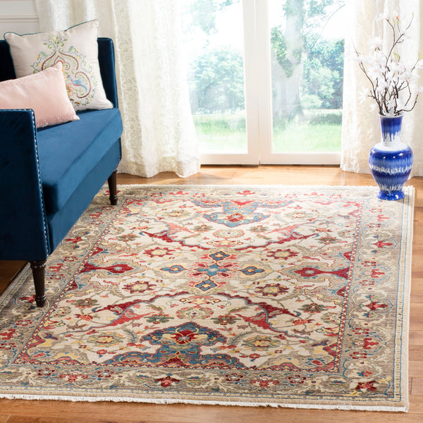 Safavieh Kashan Traditional Elegance Runner Rug – Luxurious Floral Patterns For Stylish Hallways And Spaces Ivory ,Taupe Polypropylene Pile Ksn307a-214