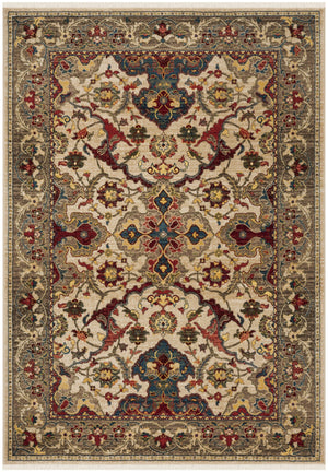 Safavieh Kashan Timeless Ivory Taupe Square Rug — Low-Profile, Power-Loomed Floral Design, Stain-Resistant Durability 3'-3" x 3'-3" KSN307A-3SQ