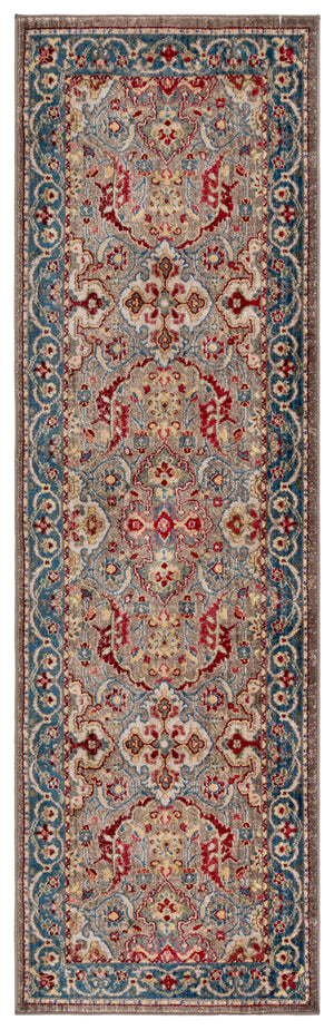 Safavieh Kashan Traditional Elegance Runner Rug – Luxurious Floral Patterns For Stylish Hallways And Spaces Taupe ,Blue Polypropylene Pile Ksn307e-214