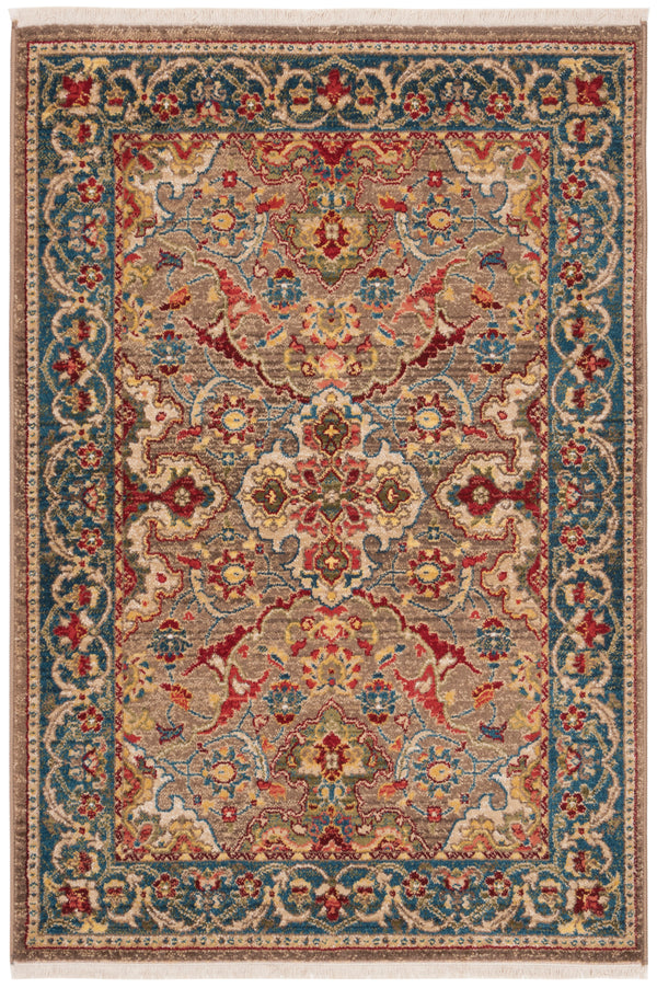 Safavieh Kashan Traditional Elegance Runner Rug – Luxurious Floral Patterns For Stylish Hallways And Spaces Taupe ,Blue Polypropylene Pile Ksn307e-214