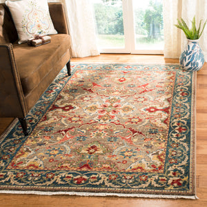 Safavieh Kashan Traditional Elegance Runner Rug – Luxurious Floral Patterns For Stylish Hallways And Spaces Taupe ,Blue Polypropylene Pile Ksn307e-214