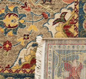 Safavieh Kashan 307 Power Loomed  Rug Taupe / Blue KSN307E-7SQ