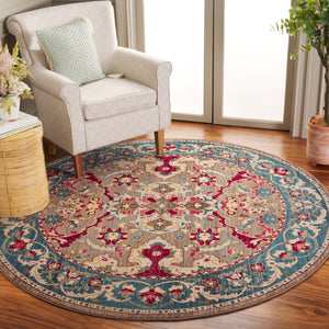 Safavieh Kashan Traditional Taupe & Blue Runner 2'6" X 16' — Power-Loomed Turkey, Low-Profile Durable Pile KSN307E-216