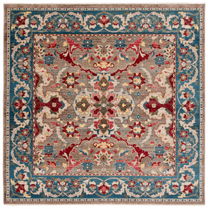 Safavieh Kashan Traditional Elegance Runner Rug – Luxurious Floral Patterns For Stylish Hallways And Spaces Taupe ,Blue Polypropylene Pile Ksn307e-214