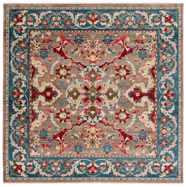 Safavieh Kashan Traditional Elegance Runner Rug – Luxurious Floral Patterns For Stylish Hallways And Spaces Taupe ,Blue Polypropylene Pile Ksn307e-214