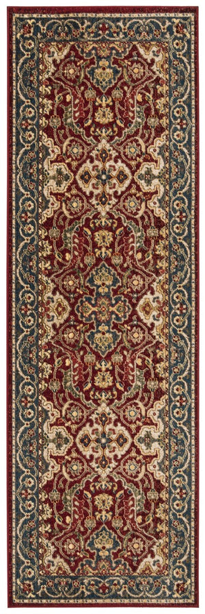 Safavieh Kashan 307 Power Loomed  Rug Red / Blue KSN307Q-7SQ