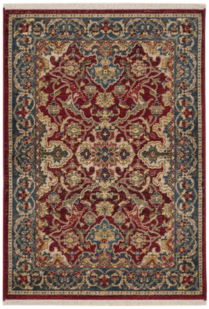 Safavieh Kashan Traditional Red & Blue Runner 2'6" X 16' — Power-Loomed Turkey, Durable Polypropylene Pile KSN307Q-216