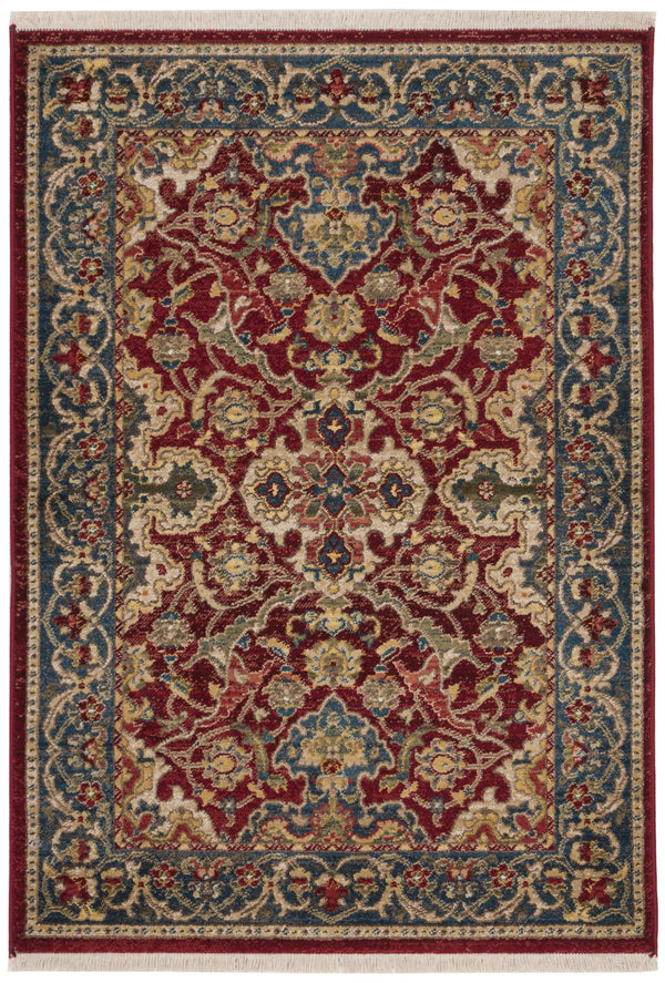 Safavieh Kashan Traditional Red & Blue Runner 2'6" X 16' — Power-Loomed Turkey, Durable Polypropylene Pile KSN307Q-216