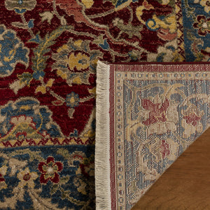 Safavieh Kashan Traditional Red & Blue Runner 2'6" X 16' — Power-Loomed Turkey, Durable Polypropylene Pile KSN307Q-216