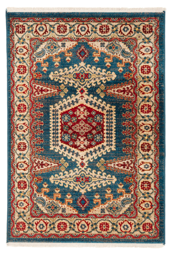 Safavieh Kashan Traditional Turkish Area Rug – Elegant Power-loomed Design For Timeless Home Decor Appeal Navy Blue ,Ivory Polypropylene Pile Ksn308n-4