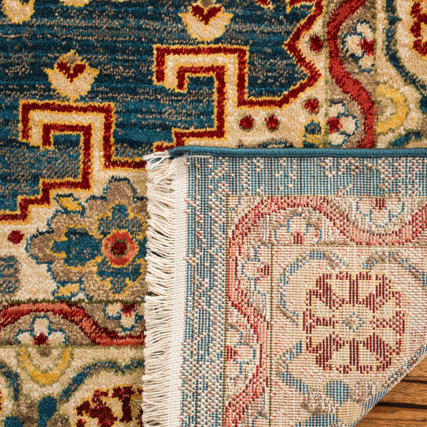 Safavieh Kashan Traditional Turkish Area Rug – Elegant Power-loomed Design For Timeless Home Decor Appeal Navy Blue ,Ivory Polypropylene Pile Ksn308n-4