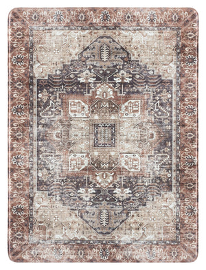 Safavieh Kitchen Ivory And Purple Runner Rug — Low-Profile Pvc Kitchen Mat With Slip-Resistant Backing, Stain-Resistant Padding 1'-6" x 5'-0" KTM113A-165