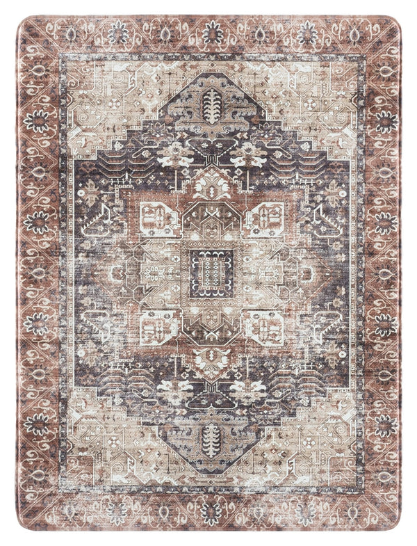 Safavieh Kitchen Ivory And Purple Runner Rug — Low-Profile Pvc Kitchen Mat With Slip-Resistant Backing, Stain-Resistant Padding 1'-6" x 5'-0" KTM113A-165