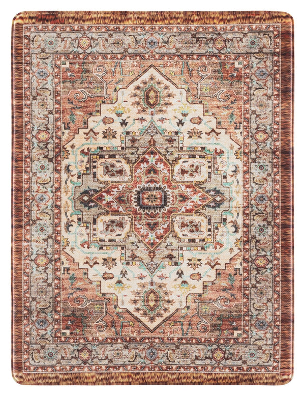 Safavieh Kitchen Mat With Traditional Ivory And Rust Accents, Low-Profile Pvc Comfort Rug With Slip-Resistant Backing 1'-6" x 4'-0" KTM115A-164