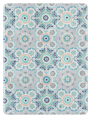 Safavieh Kitchen Floral Accent Mat In Grey Blue — Slip-Resistant Pvc Power-Loomed Rug, Soft Low-Profile Comfort And Durable Everyday Performance 1'-6" x 5'-0" KTM518F-165