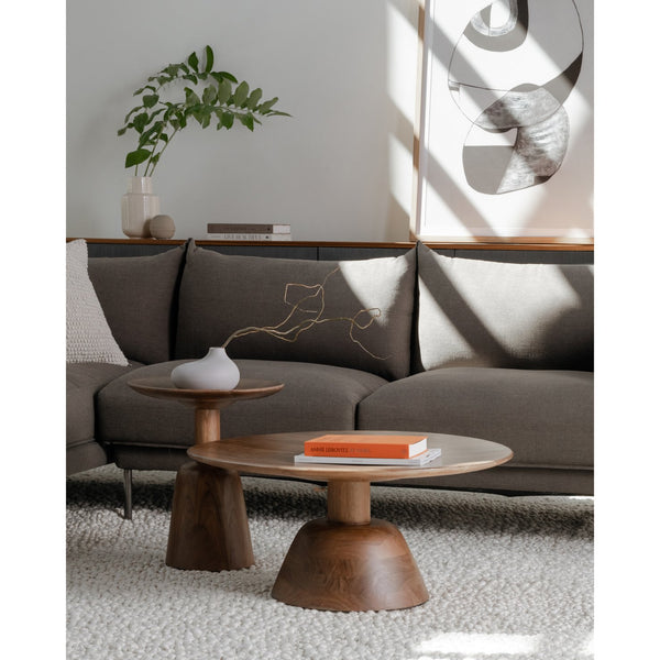 Moe's Home Nels Coffee Table - Solid Acacia Wood With Sculpted Design For A Contemporary Living Space Brown Acacia Wood Ky-1018-20