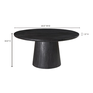 Moe's Home Cember Dining Table – Modern Rustic Design With Unique Mango Wood Finish For Cozy Spaces Black Solid Mango Wood Ky-1020-02-0