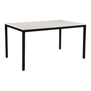 Moe's Home Parson Marble Small Dining Table - Contemporary Design With Unique Natural Veining And Iron Frame White Marble,Iron Ky-1021-02-0