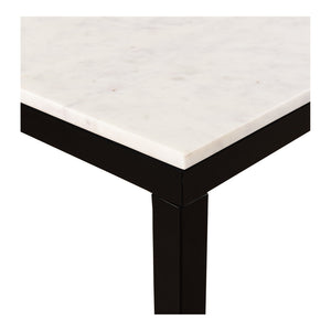 Moe's Home Parson Marble Small Dining Table - Contemporary Design With Unique Natural Veining And Iron Frame White Marble,Iron Ky-1021-02-0