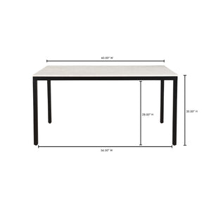 Moe's Home Parson Marble Small Dining Table - Contemporary Design With Unique Natural Veining And Iron Frame White Marble,Iron Ky-1021-02-0