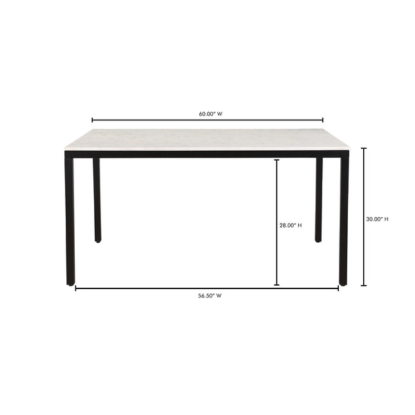 Moe's Home Parson Marble Small Dining Table - Contemporary Design With Unique Natural Veining And Iron Frame White Marble,Iron Ky-1021-02-0