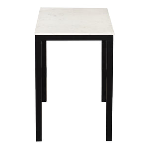 Moe's Home Parson Marble Mini Desk - Elegant Contemporary Design With Unique Natural Veining And Iron Frame White Marble,Iron Ky-1025-02-0