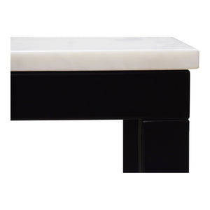 Moe's Home Parson Marble Mini Desk - Elegant Contemporary Design With Unique Natural Veining And Iron Frame White Marble,Iron Ky-1025-02-0
