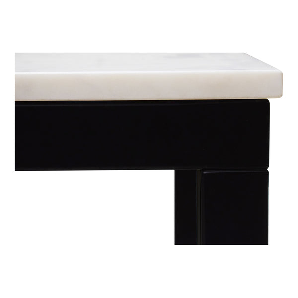 Moe's Home Parson Marble Mini Desk - Elegant Contemporary Design With Unique Natural Veining And Iron Frame White Marble,Iron Ky-1025-02-0