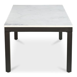 Moe's Home Parson Marble Coffee Table - Contemporary Design With Natural Stone Top And Sleek Iron Frame White Marble Ky-1033-02-0