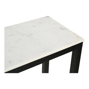 Moe's Home Parson Marble Console Table - Elegant Design With Natural Banswara Top And Sleek Black Frame White Marble Ky-1035-02-0